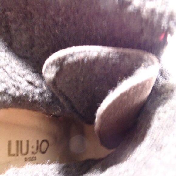 LIU JO Women's Brown Suede Shearling Fur Platform Lace Up High Ankle Boots Sz 37 - Picture 10 of 10